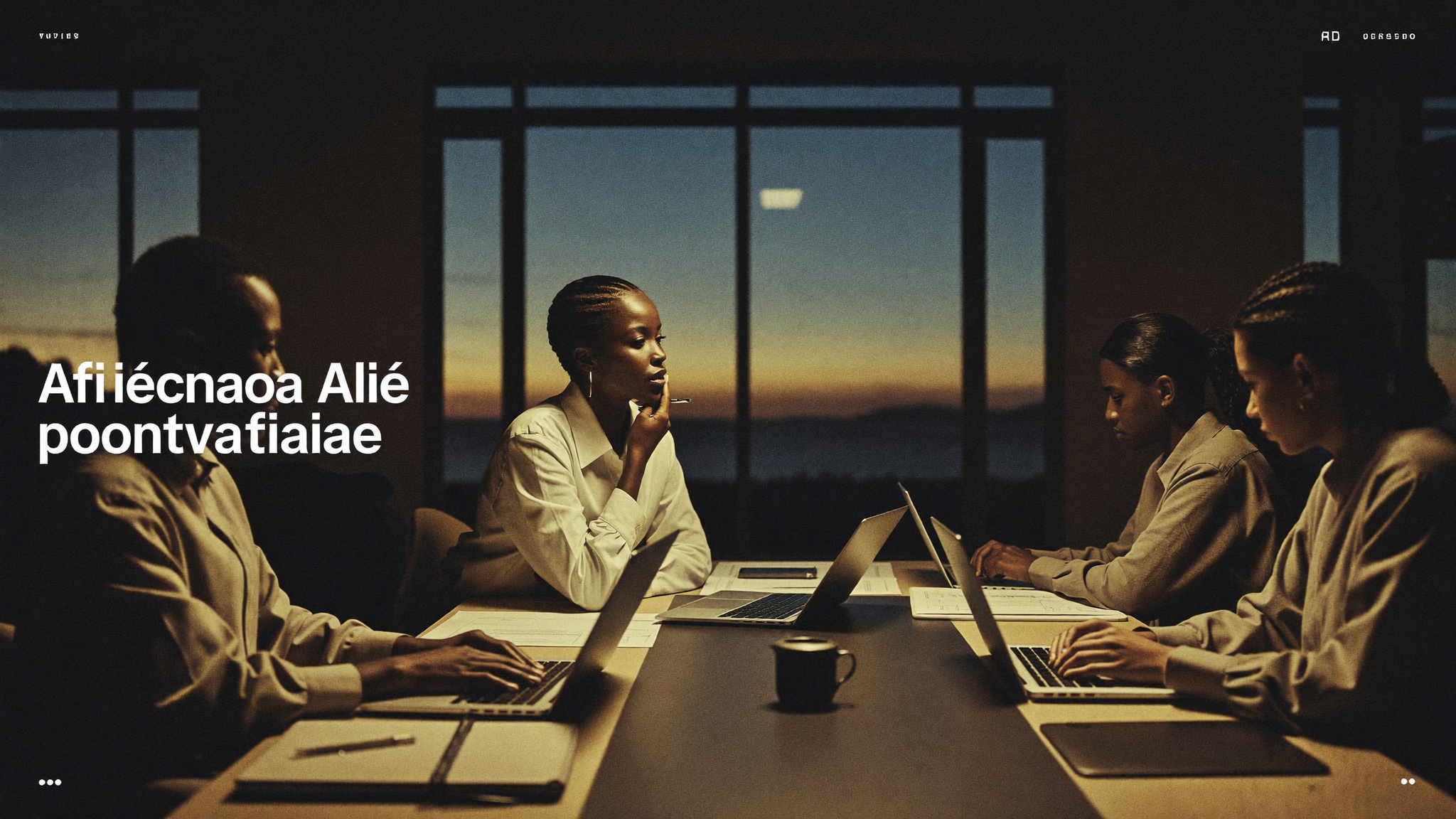 Dirigeante et talents africains travaillant sur une solution IA
